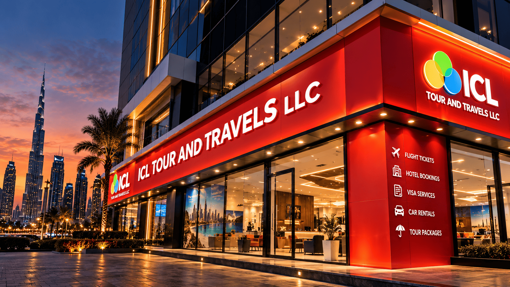 ICL Tours exterior signage Dubai