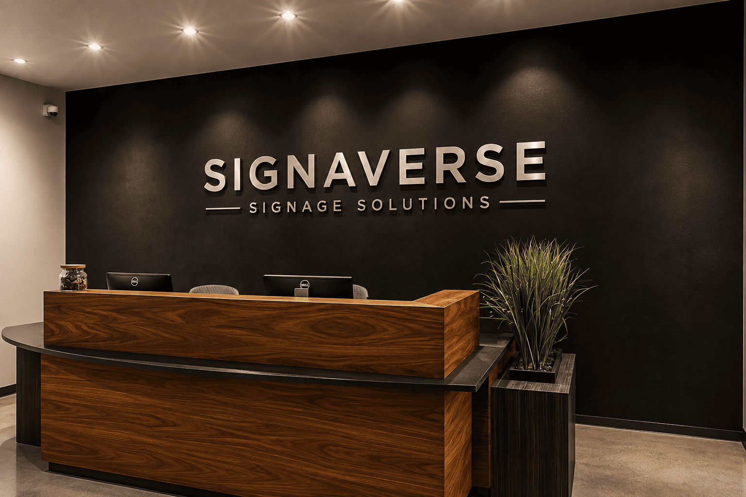 Reception logo office signage Dubai