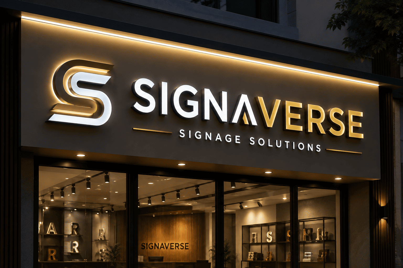 Premium illuminated storefront signage